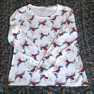 New white stag red bird winter top